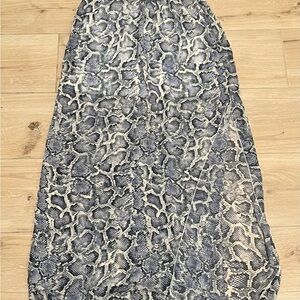 Socialite Asymmetrical Snake Print Skirt - Black and Gray